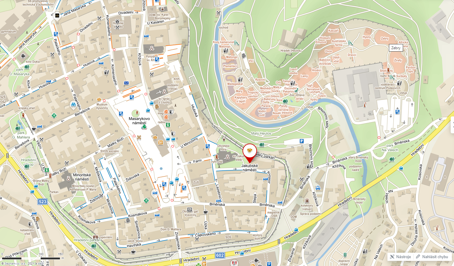 Mapa sídla OCHJ