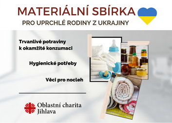 Vyhlašujeme materiální sbírku pro uprchlé rodiny z Ukrajiny