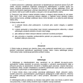 Etický kodex pracovníků v adiktologii